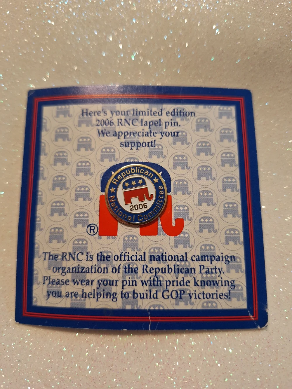 Republican National Committee 2006 Limited Edition Red/Blue Lapel Pin